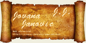 Jovana Janović vizit kartica